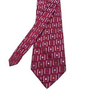 XMI PLATINUM Men's 100% Silk Necktie Handmade USA Designer Geometric LONG 60"